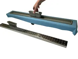 Душовий канал з горизонтальним фланцем Maxiflow Standart Line 80 см решітка Квадрат 4022.TY050K.080.1 - мініатюра 3