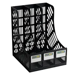Лоток для паперів Buromax вертикальний 3 в 1 чорний (BM.6100)