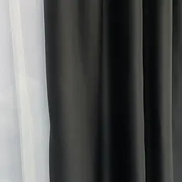 Матові атласні блекаут штори чорного кольору 2шт. 150х270 з білим шифоновим тюлем 400х270, на тасьмі ALBO pbe0052594 - мініатюра 7
