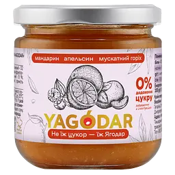 Джем без цукру Yagodar Мандарин Апельсин Мускатний горіх 210 г