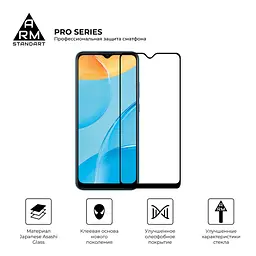 Захисне скло на OPPO A15/A15s з олеофобним покриттям, Pro, повне проклеювання, антистатичний і пиловідштовхуючий шар, 9H, самоклеючеся, 2.5D, на весь екран, антистатичний клей, ArmorStandart (ARM58388) - мініатюра 2