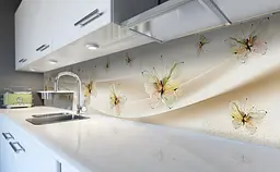 Кухонний фартух Акварельні метелики вінілова для кухні 65х250 см тварини Бежевий Happy Pocket Z183760 - мініатюра 5