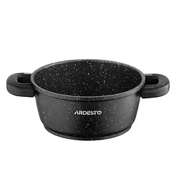 Каструля Ardesto зі скляною кришкою Gemini Anzio 1.2л алюміній чорний kuh0014741 - мініатюра 2