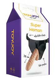 Страпон ToyJoy Superwoman Strap-On, 18 см (тілесний) - мініатюра 3
