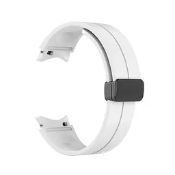 Браслет Cls-black для Samsung Galaxy Watch 5 - білий ширина кріплення 20мм силікон Watchbands (W33-2WB12227561) - мініатюра 3