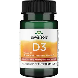 Вітамін D3 Swanson 4000 IU 100 мкг 90 м'яких капсул