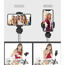 Селфі палиця штатив тринога для телефона Bluetooth з пультом Selfie Stick L01 Чорний - мініатюра 8