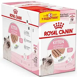 Уцінка. Набір вологого корму для кошенят Royal Canin Kitten Loaf паштет 1.02 кг (12 шт. х 85 г)