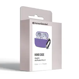 Силіконовий чохол для навушників Apple AirPods Pro 2 2022, Hang Case, фіолетовий, ультратонкий захисний кейс товщиною 2 мм, захист від подряпин, пилу та ударів, компактний, з карабіном для кріплення, ArmorStandart (ARM68595) - мініатюра 8