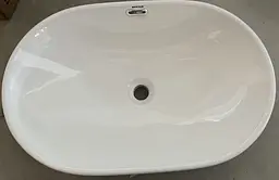 Умивальник врізний на стільницю Mixxus Premium Ellipse-1601 600x400x190 мм з переливом MP6569, Білий - мініатюра 8