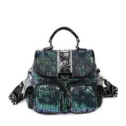 Сумка-рюкзак жіноча Italian Bags Scales 22х23 см Чорний (id_1464)