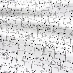 Багаторазова непромокаюча пелюшка Cosas Cats White 100х140 см біло-чорна (Diaper_CatsWhite_100x140) - мініатюра 5