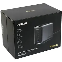 Зарядний пристрій 5xUSB 300W 5xUSB (4хUSB-C + USB-A) Nexode Desktop Fast Charger, Cable CD333 Ugreen (90903B) - мініатюра 4