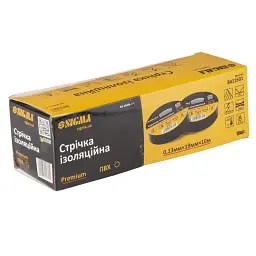 Ізоляційна стрічка Sigma ПВХ чорна 0.13мм*19мм*10м Premium (8411601) - мініатюра 2