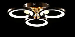 Люстра стельова LED Splendid Ray LK38/3, 80W, золото, білий, з пультом, сучасний стиль - мініатюра 2