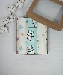 Набір пелюшок a.l.babybox Панди акробати 50х80/100х80 см 3 шт. Різнокольоровий (NA 18168573)