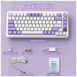 Клавіатура Attack Shark X85PRO RGB Wireless/Bluetooth/USB UA Lavender (X85PROL_AS) - мініатюра 9