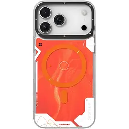 Чохол YoungKit Cyberpunk Luminous Case with Magnetic Ring для Apple iPhone 17 Pro Lava Orange [168233]
