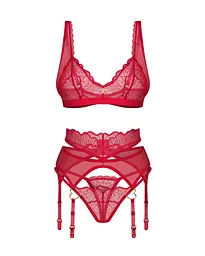 Комплект білизни Obsessive Cupide Desir L/XL (червоний) - мініатюра 2