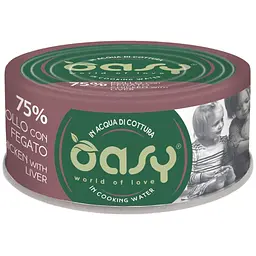 Вологий корм Oasy Cat Wet More Love для дорослих котів курка з печінкою 70 г