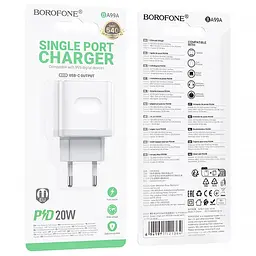 МЗП Borofone BA99A Breeze PD20W (1USB-C) White - мініатюра 5