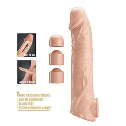 Насадка на пеніс Pretty Love Extension Penis Sleeve, 26 см (тілесний) - мініатюра 2