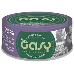 Вологий корм Oasy Cat Wet More Love для дорослих котів тунець з кальмаром 70 г