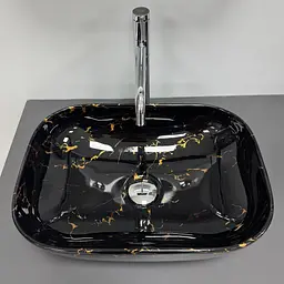 Умивальник VBI Ravenna накладний 46x32.5 см black lightning glossy VBI-011232 - мініатюра 2