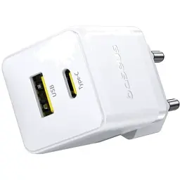 Мережевий зарядний пристрій Baseus Palm Fast Charger Type-C+USB 30W P1011160A213-00 White - мініатюра 2