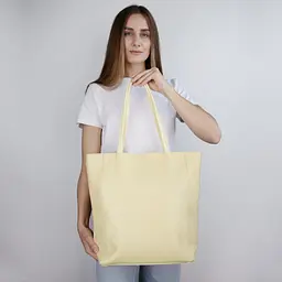 Сумка жіноча шопер шкіряна Virginia Conti 02802_m_2 з 2 ручками світло-жовта - мініатюра 2