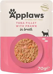 Вологий корм для котів Applaws Tuna Fillet with Prawn in Broth (тунець з креветками у бульйоні)