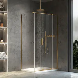 Душова кабіна Rea Montana 80x100 brashed gold KPL-K2507, Золотий, Універсальна, прозорий, золотий - мініатюра 2