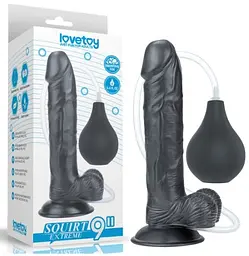 Фаллоимитатор с эякуляцией LoveToy Squirt Extreme 9, 23х4.4 см (черный)