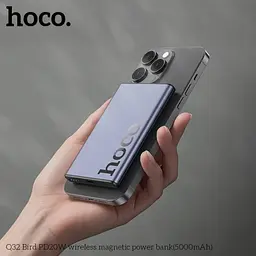 УМБ Hoco Q32 Bird PD20W wireless magnetic power bank(5000mAh) золотистий - мініатюра 5