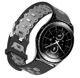 Спортивний ремінець Primo Perfor Classic для годинника Samsung Gear S2 Classic SM-R372/R735 Black Grey - мініатюра 2