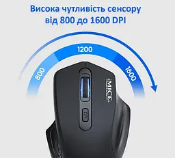 Игровая мышь беспроводная iMICE G1800 Rechargeable, 4 кнопок, аккумулятор, 1600dpi, 2.4Ghz, Black - мініатюра 3