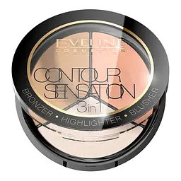 Палетка для контурингу Eveline Contour Sensation 3 в 1 02 13.5 г (LMKCONTOUR2) - мініатюра 2
