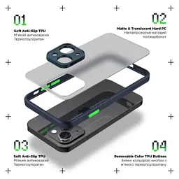 Чохол до мобільного телефона Armorstandart Frosted Matte Tecno Spark 10 4G (KI5q) Navy Blue (ARM70499) - мініатюра 2