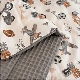 Плед дитячий MirSon Silky Waffle Retro Boys' World 90х110 см (2200013893172) - мініатюра 2