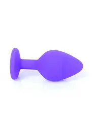 Анальна пробка - Jewellery Silicone Purple Plug M Red - мініатюра 5