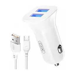 Зарядний пристрій XO 2xUSB 2.4A + cable USB to Micro 5P white (TZ10-M-WH)