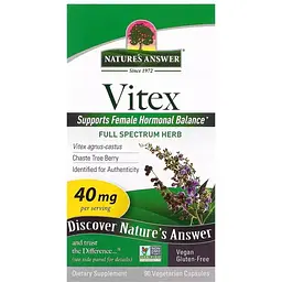 Вітекс Nature's Answer Agnus-Castus Chaste Tree Berry 40 мг 90 капсул - мініатюра 2