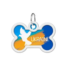 Адресник для собак і котів Waudog Smart ID з QR паспортом, Прапор, L, 40х28 мм - мініатюра 2