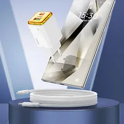 МЗП Hoco N53 Monsoon PD30W+QC3.0 (1USB-A/1C) + Type-C to Type-C White - мініатюра 3