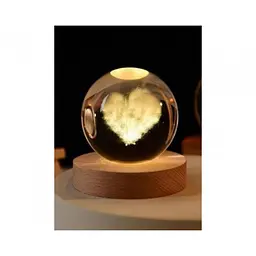 Скляний нічник кришталева куля Серце від юсб Crystal Ball