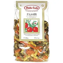 Макарони Dalla Costa Fusilli tricolor з томатом та орегано 500 г