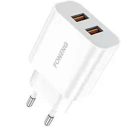 Мережевий зарядний пристрій Foneng EU45 Dual USB Charger (2USBх2.4A) Білий (EU45-CH-TC) + кабель USB Type C - мініатюра 3