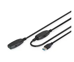 Активний подовжувач USB 3.0 AM/AF з чипом Digitus DA73106 15 m