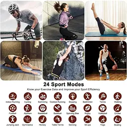 Смарт-годинник Ordtop фітнес-трекер 1.69-дюймовий HD-дисплей Fitness Armbanduhr - мініатюра 5