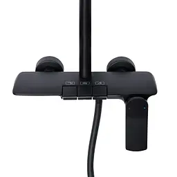 Душова система універсальна Qtap Slavonice на три споживача (з виливом) QTSLA111BLM45906 Black matt, Чорний матовий - мініатюра 11
